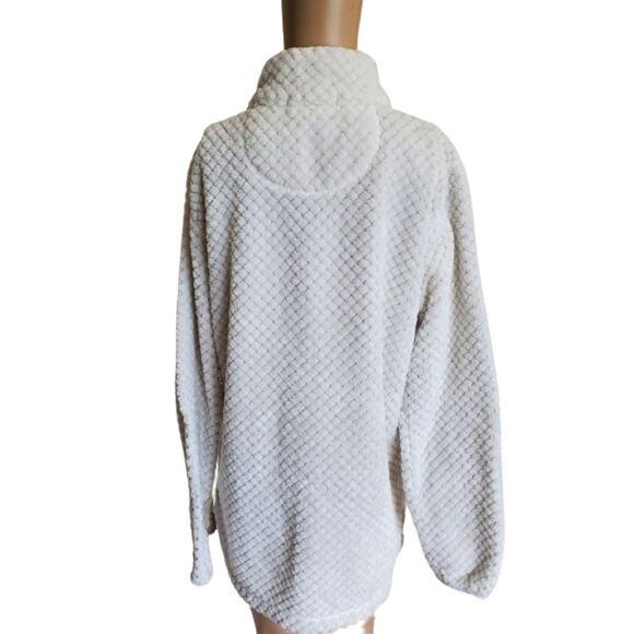 Shop The Mint Women's Light Gray Faux Fur Long Sleeve Mock Neck Sweater Size M - Picture 4 of 6